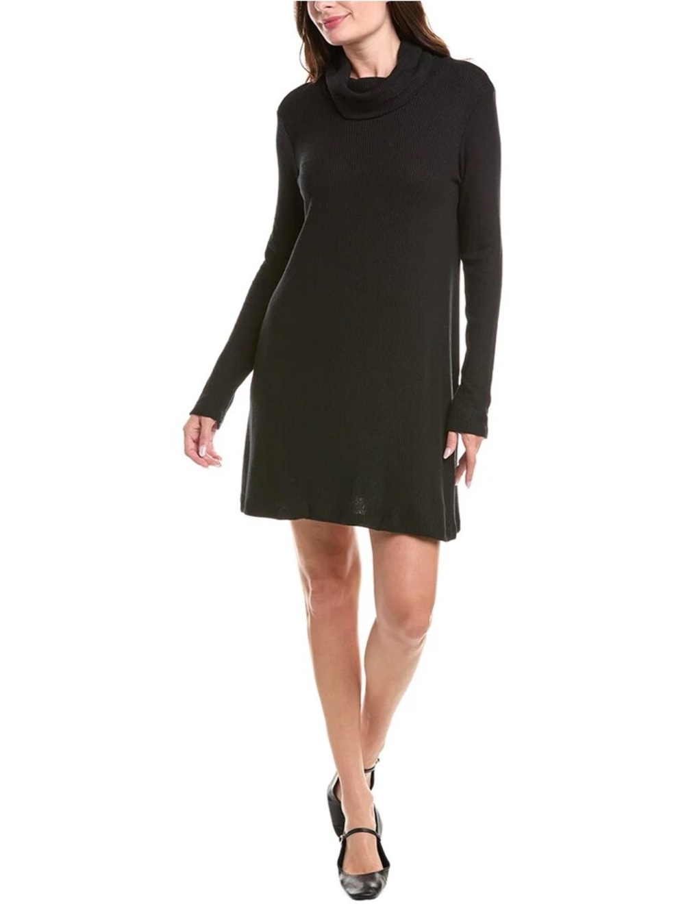 Michael Stars Hallie Madison Brushed Jersey Cowl Neck Long Sleeve Dress XS